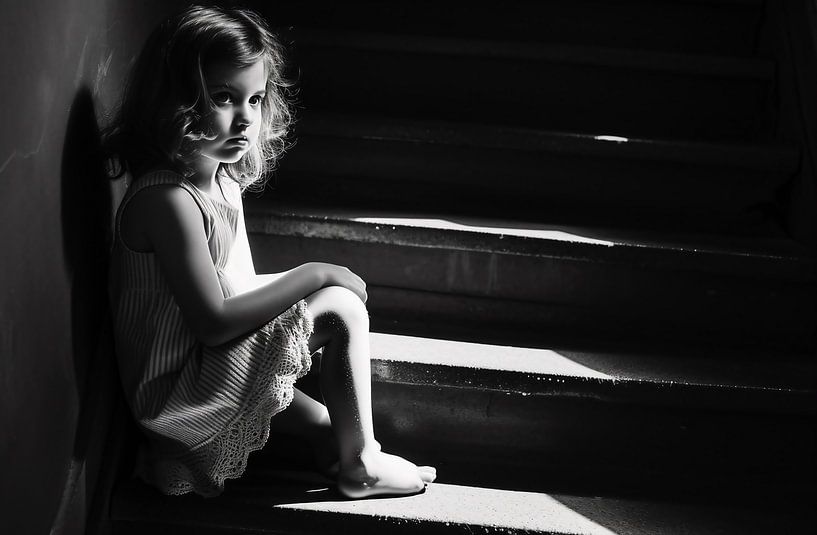 Kind op de trap van fernlichtsicht