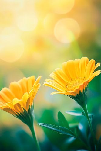Zonnebloemen in het licht
