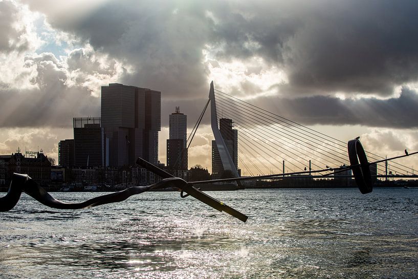 Erasmus bridge in backlight. by Brian Morgan