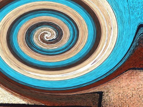 Spirales marron, bleu et vanille 02  / Tourbillon de couleurs
