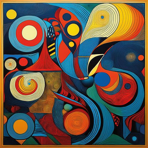 Abstract werk in felle kleuren