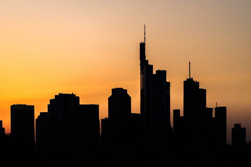 Frankfurt am Main - Skyline Silhouette von Frank Herrmann