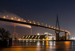Köhlbrandbrücke Hamburg bei Nacht