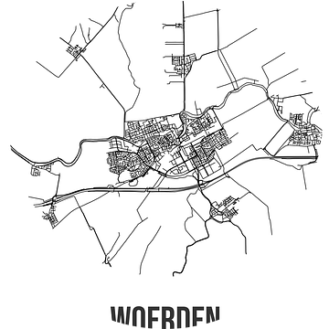 Woerden (Utrecht) | Landkaart | Zwart-wit van Rezona