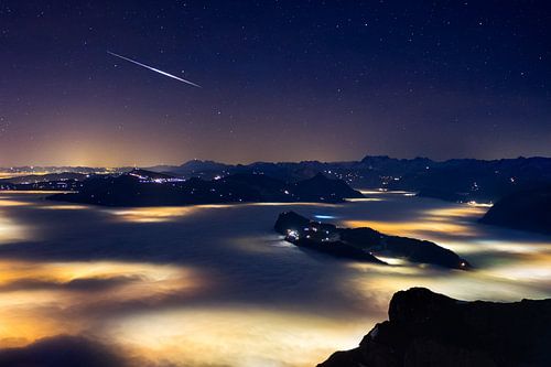 Sea of fog over Lake Lucerne