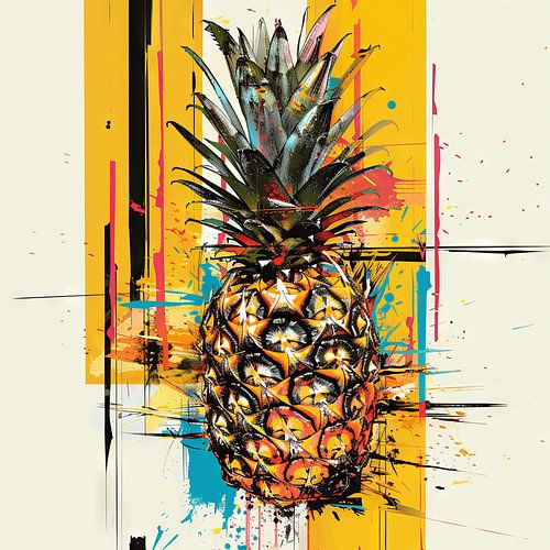 Ananas in expressionistische stijl