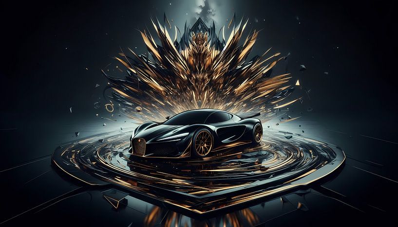 Elegant black sports car - dynamics and luxury on four wheels by ButterflyPix