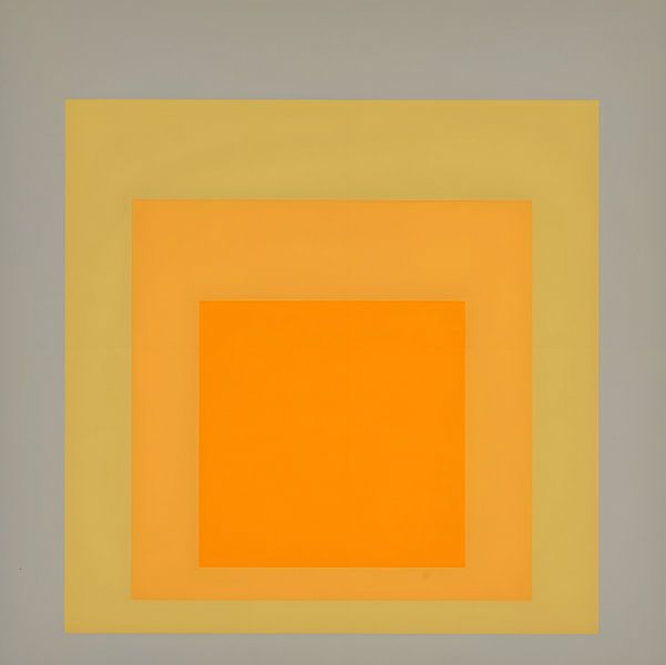 josef albers - Hommage an das Quadrat, silber, grau, gold, gelb von Vivanne