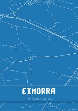 Blauwdruk | Landkaart | Exmorra (Fryslan) van Rezona