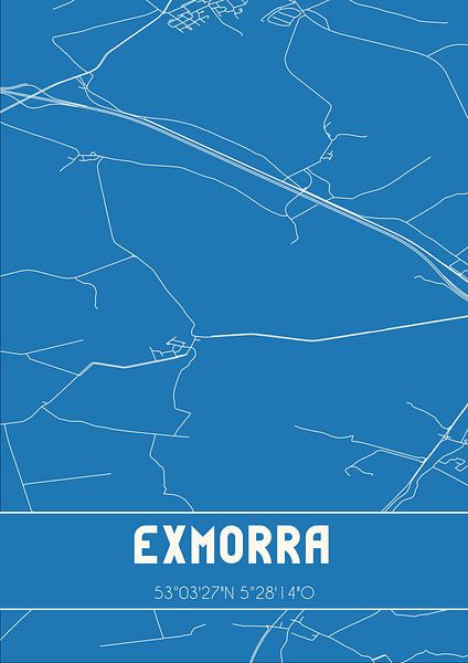 Blueprint | Map | Exmorra (Fryslan) by Prints of Place