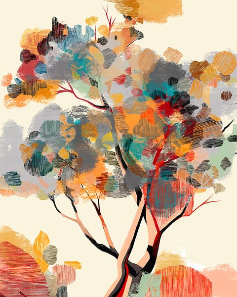 Abstrakter Herbstbaum von Cats & Dotz