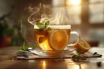 Tasse Tee mit Zitrone von Egon Zitter