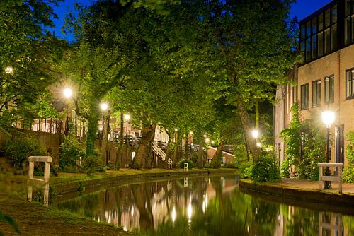 Utrecht Oudegracht : Pont étoilé près du Café de Poort sur Martien Janssen