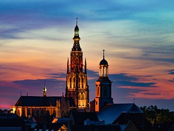 Breda - Große Kirche Sonnenuntergang