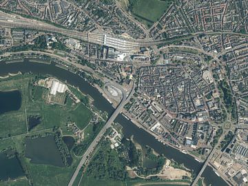 Luchtfoto van het centrum van Arnhem van Maps Are Art