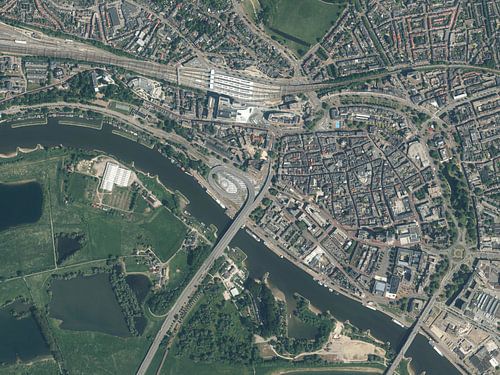 Luchtfoto van het centrum van Arnhem