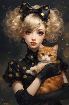 Pop of Black with Cat