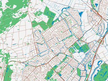 Kaart van Heemskerk in de stijl Urban Ivory van Map Art Studio