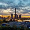 Industrie  in Duisburg zons ondergang van Fotografie Arthur van Leeuwen