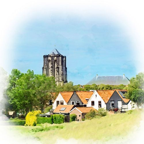 Zeeland_zicht op Zierikzee en Dikke Toren van Danny de Klerk