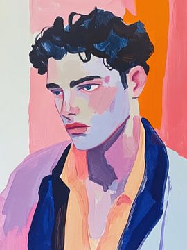 Gouache Modeporträt Mann II