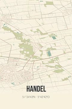 Vintage landkaart van Handel (Noord-Brabant) van MijnStadsPoster