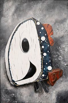 Houten 3D vis van Kris De Prins