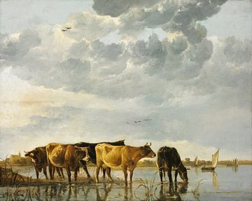 Albert Cuyp. Cows in a River