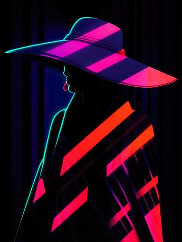 femme au néon par Laurie Simmons