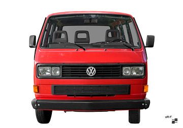 VW Bus T3 in rood