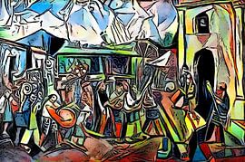 Fête devant l'église sur zam art