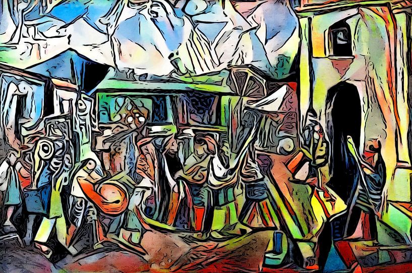 Fête devant l'église par zam art