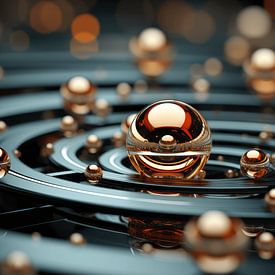 3D abstract met bollen en ronde vormen van Ton Kuijpers