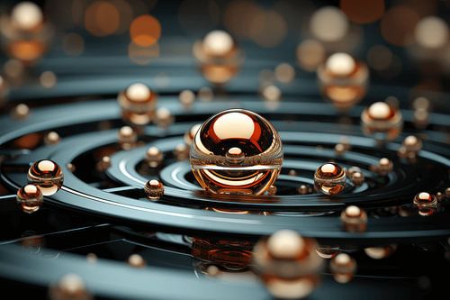3D abstract met bollen en ronde vormen