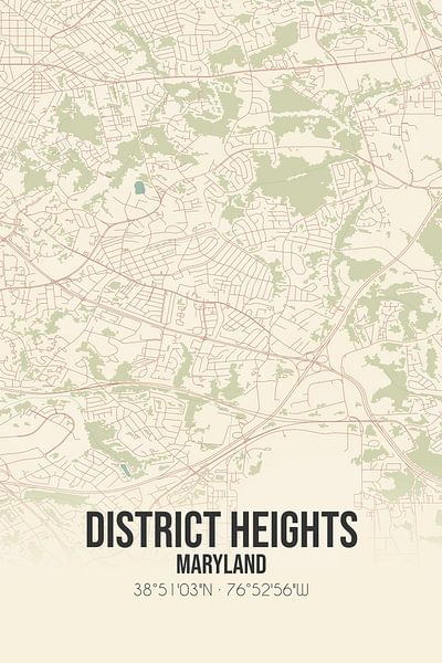 Carte ancienne de District Heights (Maryland), Etats-Unis. par Affiches de lieux