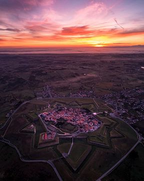 Coucher de soleil sur la ville fortifiée d'Almeida sur Ewold Kooistra