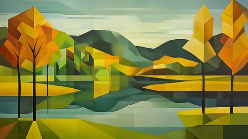 Kubistisch landschap