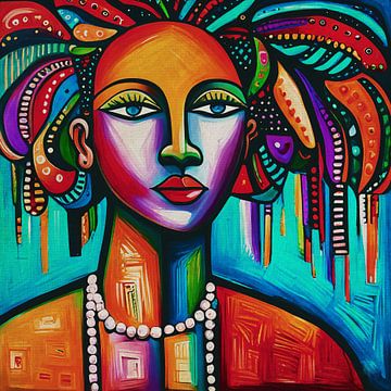 Masque africain coloré sur Jan Keteleer