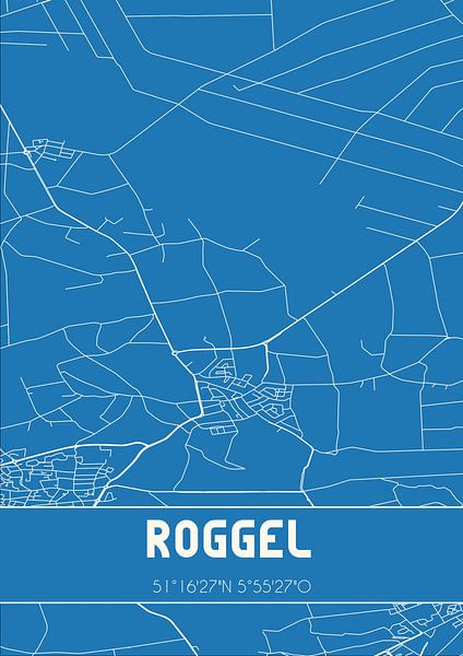 Blueprint | Map | Roggel (Limburg) by Prints of Place