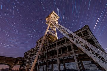 Startrails at the coal mine of Waterschei