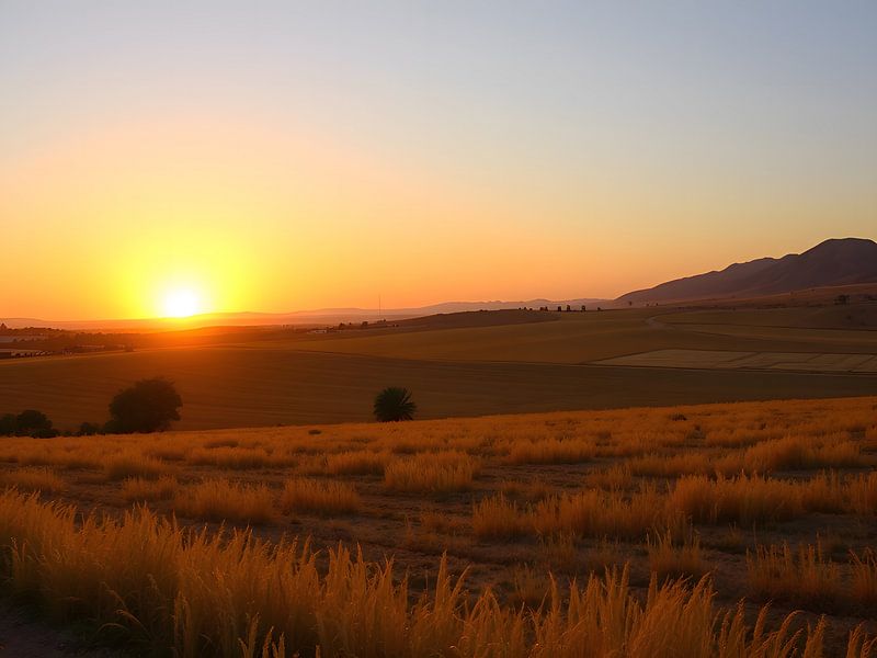 Golden fields in the evening light by ButterflyPix