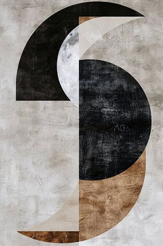 Abstracte compositie met monochrome texturen