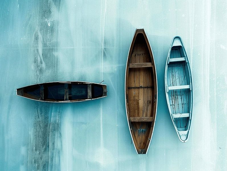Azure blauwe Kroatische abstractie van Karina Brouwer