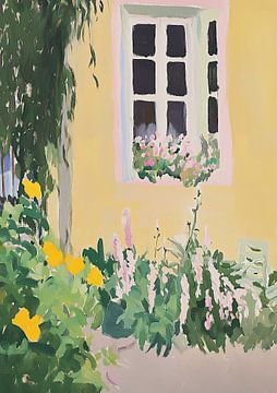 Garden Botanical Pastel Window House