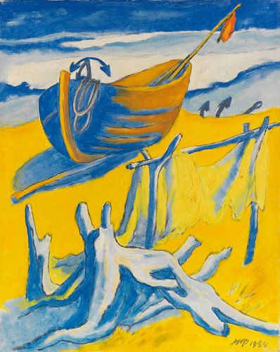 Max Pechstein, Op het strand aan de Oostzee, 1954