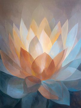 Lotus rayonnant aux couleurs douces