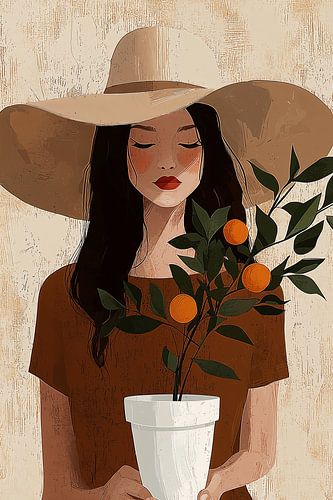 Woman with the Citrus Tree no.3