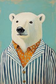 Modebär | Stilvolles Eisbärenporträt von Wunderbare Kunst