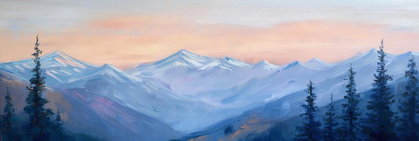 Evening glow on the mountain ridges by Whale & Sons
