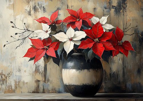 Peinture Poinsettia | Veiled Frost Harmony